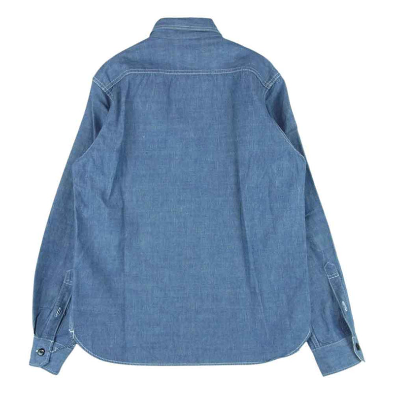 STUDIO D’ARTISAN ステュディオダルチザン 5333A Chambray Shirts シャンブレー ワーク 長袖 シャツ インディゴブルー系 BL 38【美品】【中古】