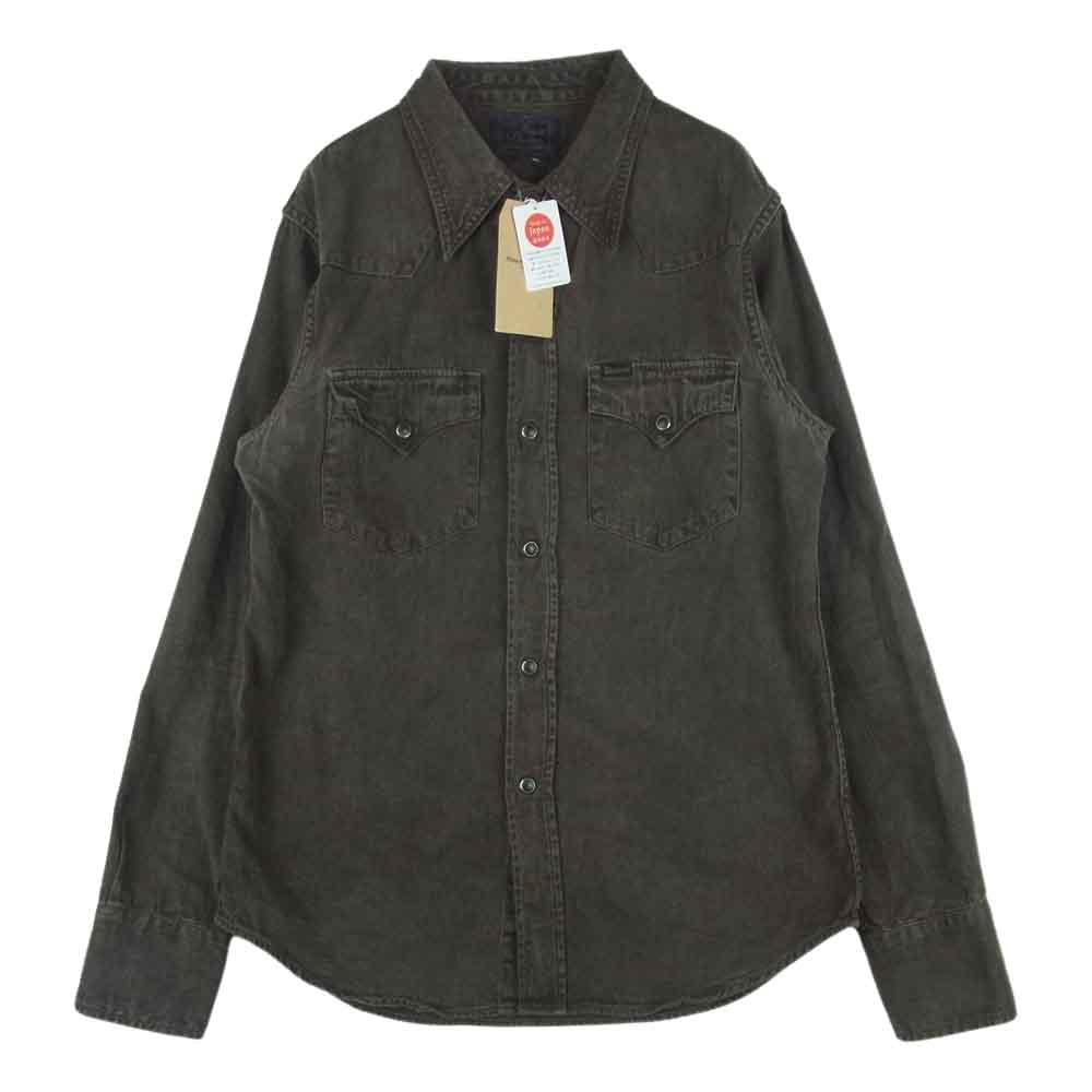 STUDIO D’ARTISAN ステュディオダルチザン 5671 古代染色技法 ウエスタン 長袖 シャツ ブラウン系 D.BR 38【中古】