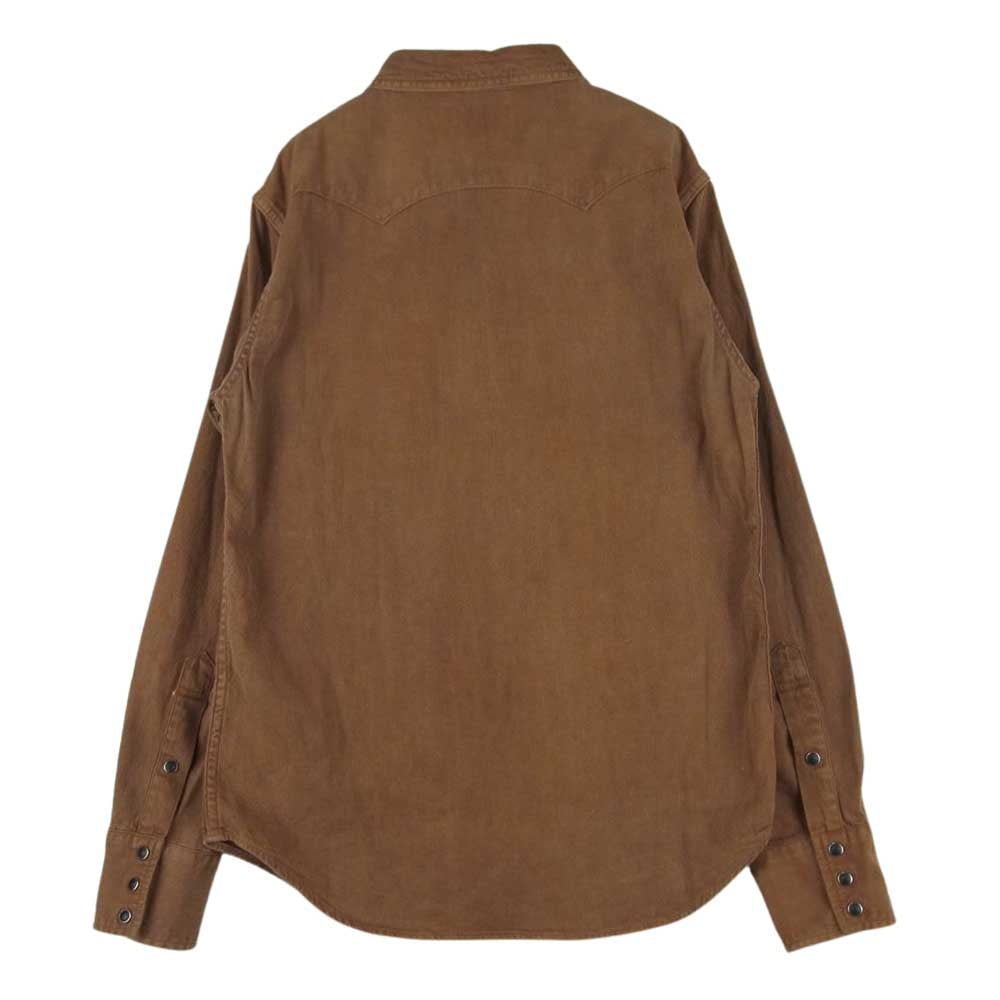 STUDIO D’ARTISAN ステュディオダルチザン 5671 古代染色技法 ウエスタン 長袖 シャツ コットン 日本製 ブラウン系 BR 38【中古】