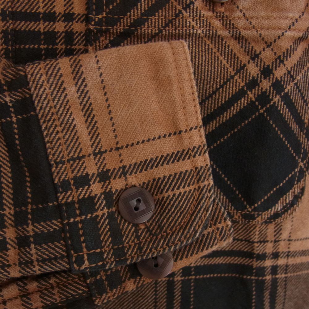 STUDIO D’ARTISAN ステュディオダルチザン 5678-DORO 奄美泥染 チェック ネル シャツ ダーク ブラウン系 38【美品】【中古】