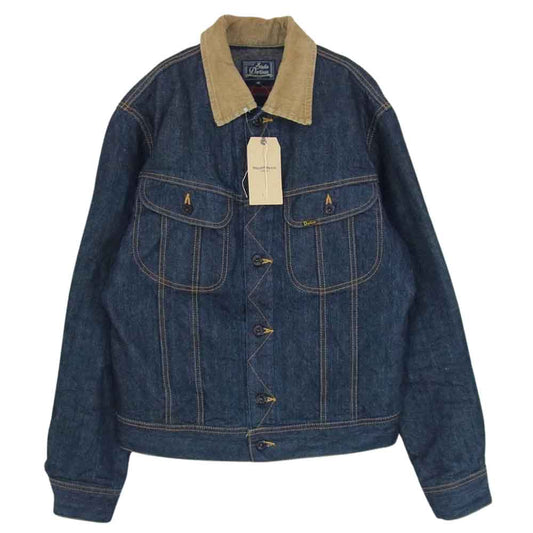STUDIO D’ARTISAN ステュディオダルチザン D4187 DENIM RANCH JACKET カセ染め ブラウンケット デニム ランチ ジャケット インディゴブルー系 40【中古】