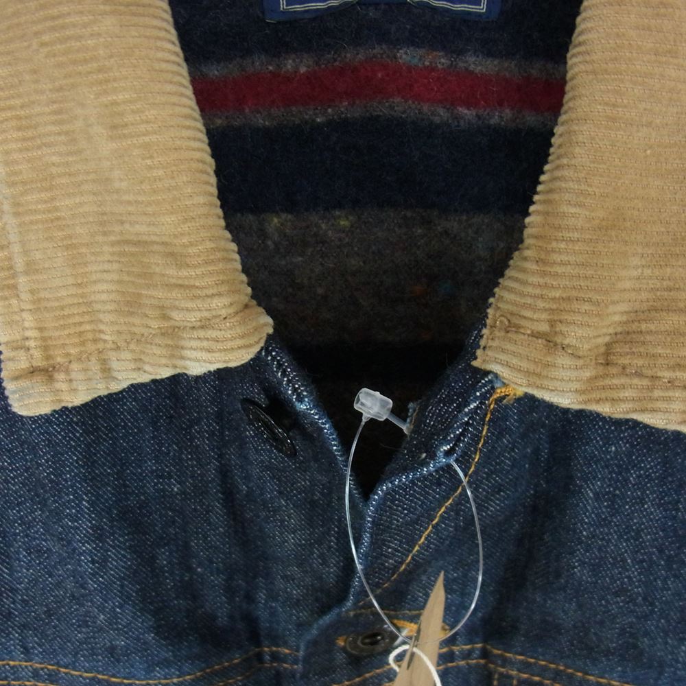 STUDIO D’ARTISAN ステュディオダルチザン D4187 DENIM RANCH JACKET カセ染め ブラウンケット デニム ランチ ジャケット インディゴブルー系 40【中古】