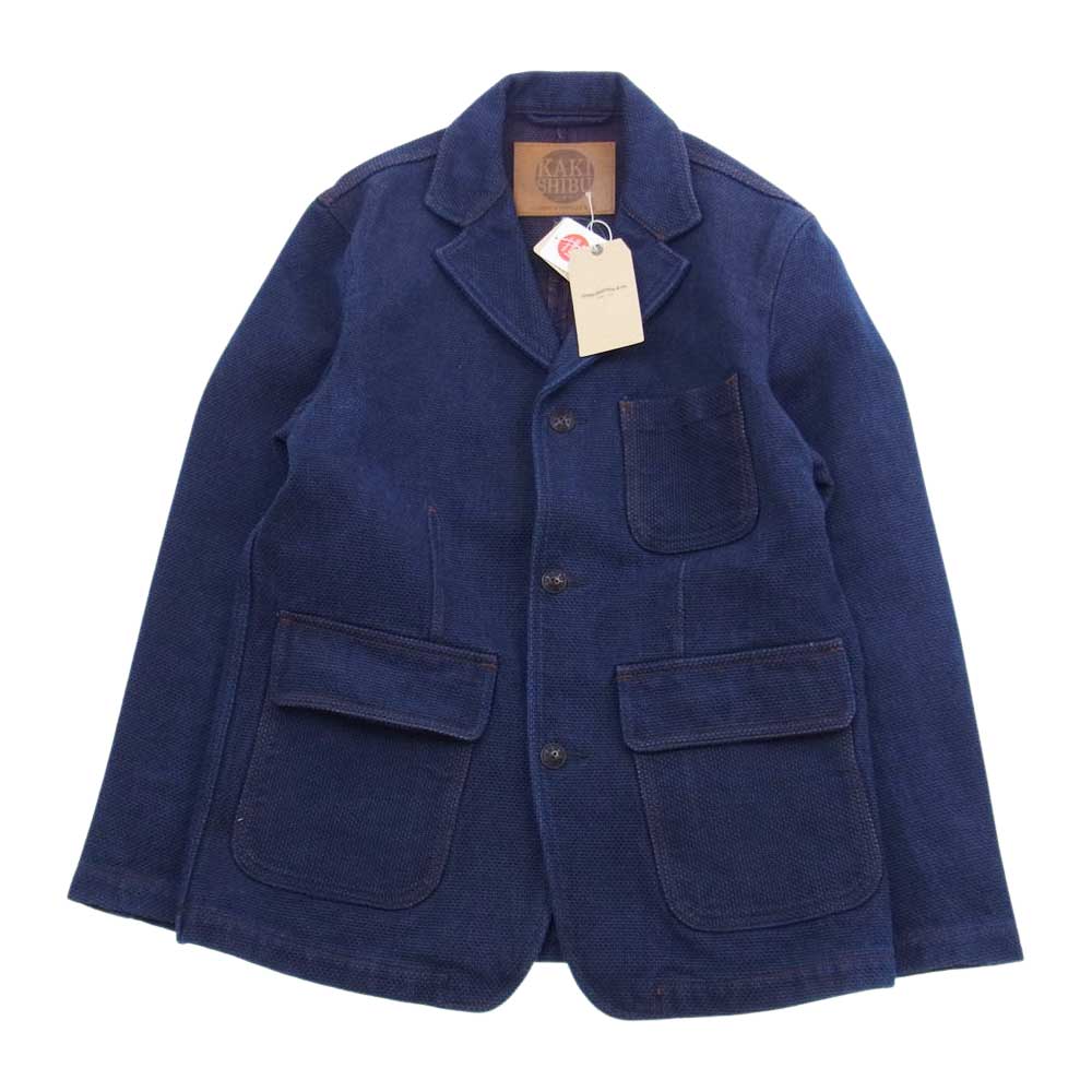 STUDIO D’ARTISAN ステュディオダルチザン D4522 D1830 KAKISHIBU SASHIKO 柿渋染め 刺し子 デニム ジャケット パンツ セットアップ インディゴブルー系 38【美品】【中古】