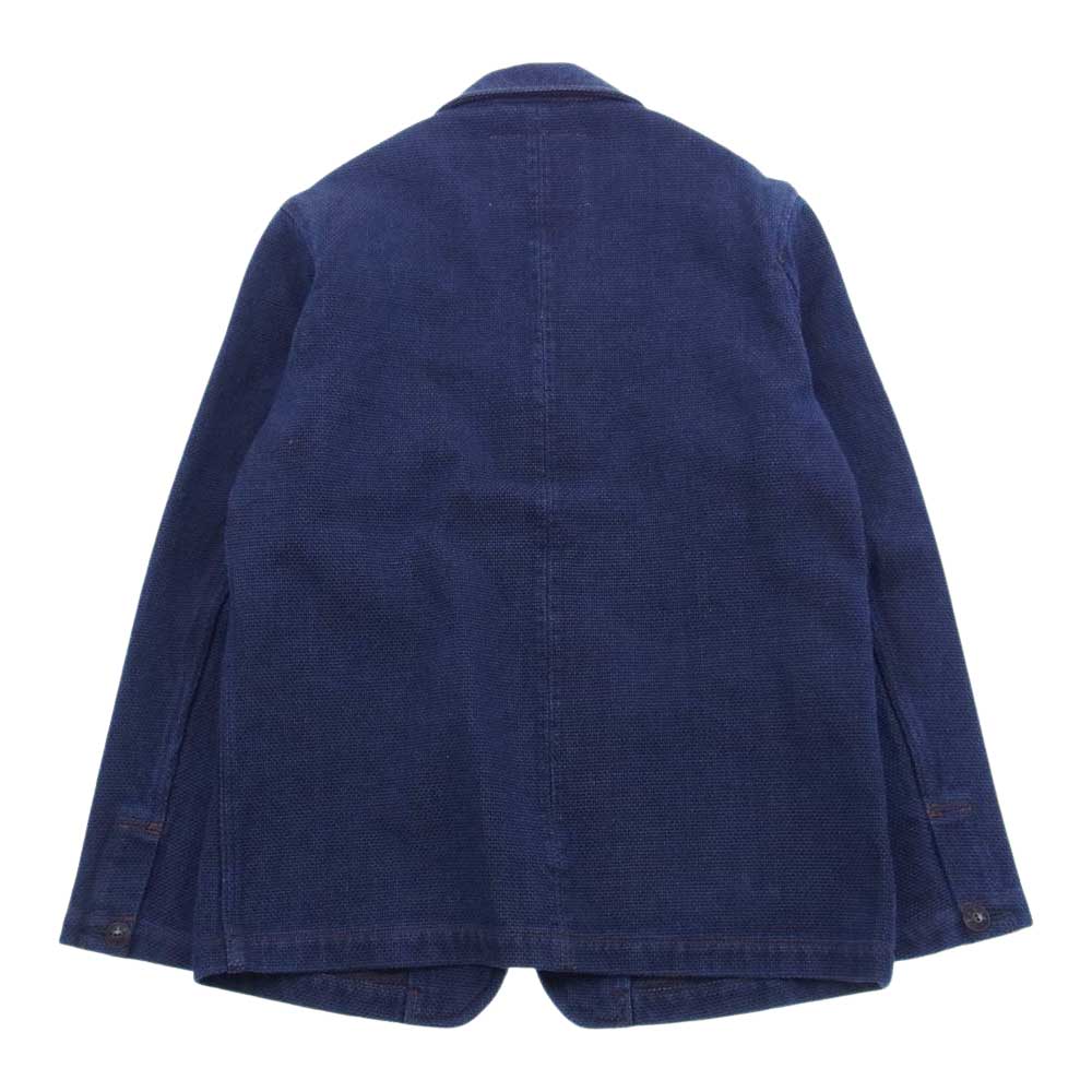 STUDIO D’ARTISAN ステュディオダルチザン D4522 D1830 KAKISHIBU SASHIKO 柿渋染め 刺し子 デニム ジャケット パンツ セットアップ インディゴブルー系 38【美品】【中古】