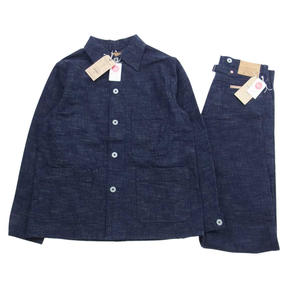 STUDIO D’ARTISAN ステュディオダルチザン D4509 D1825 ヘリテージ リプロダクション カバーオール ジャケット パンツ セットアップ インディゴブルー系 OW 32，38【美品】【中古】