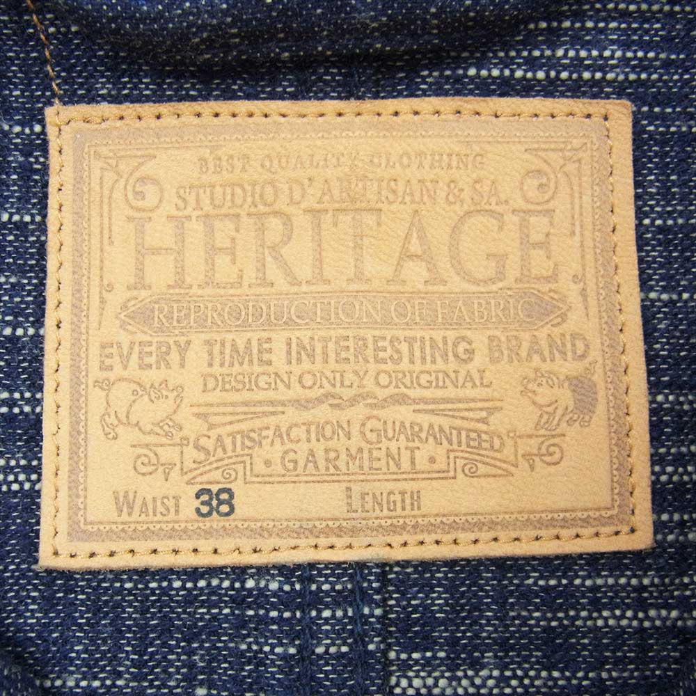 STUDIO D’ARTISAN ステュディオダルチザン D4509 D1825 ヘリテージ リプロダクション カバーオール ジャケット パンツ セットアップ インディゴブルー系 OW 32，38【美品】【中古】