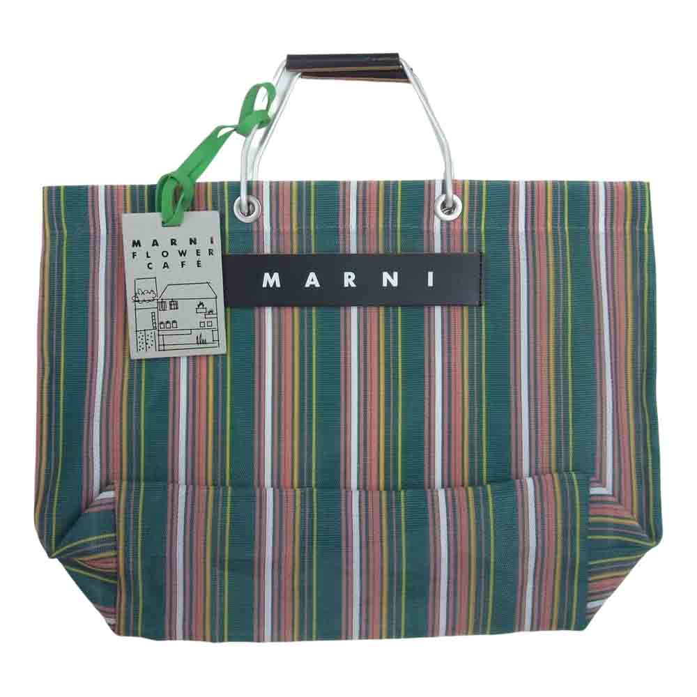 マルニ  FLOWER CAFE トート バッグ グリーン系【美品】【中古】