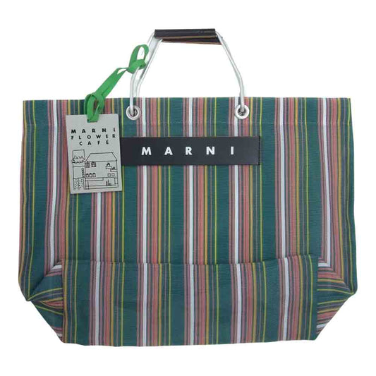 マルニ  FLOWER CAFE トート バッグ グリーン系【美品】【中古】