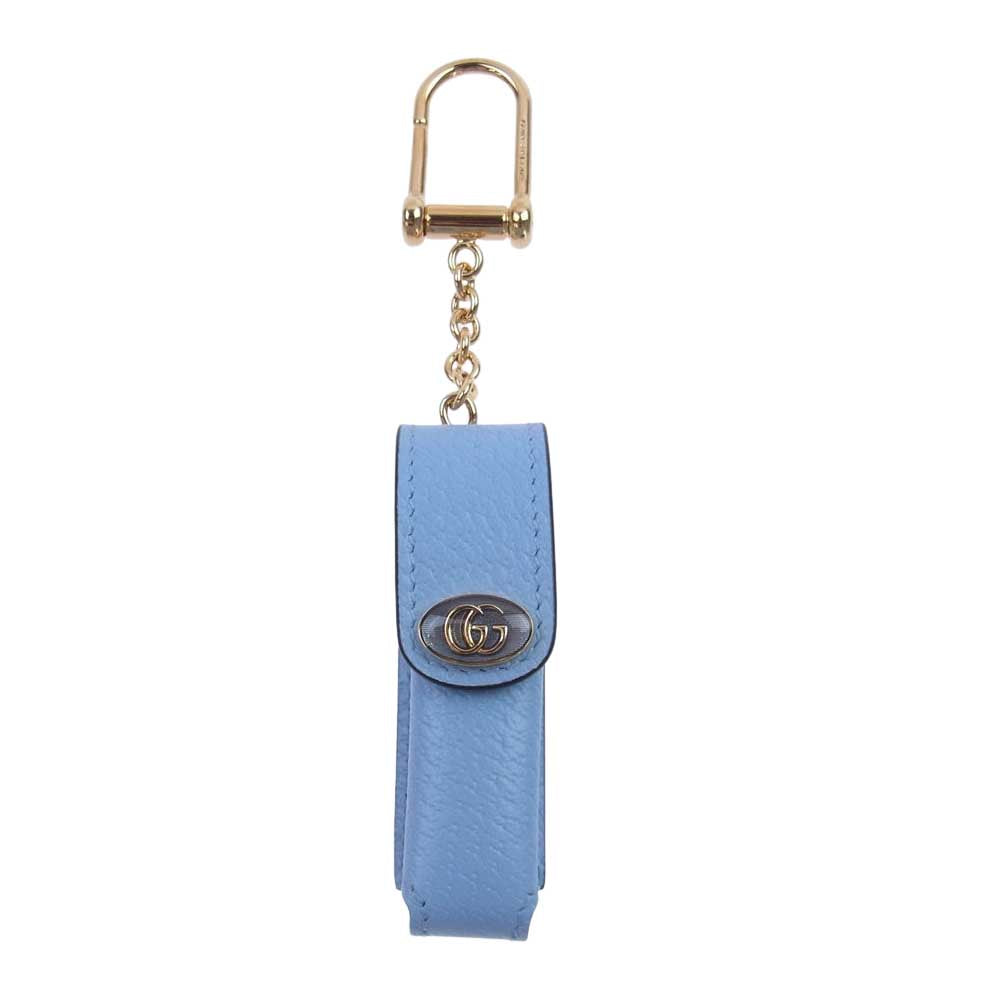 GUCCI グッチ 615997 リップスティックケース ライトブルー系【美品】【中古】