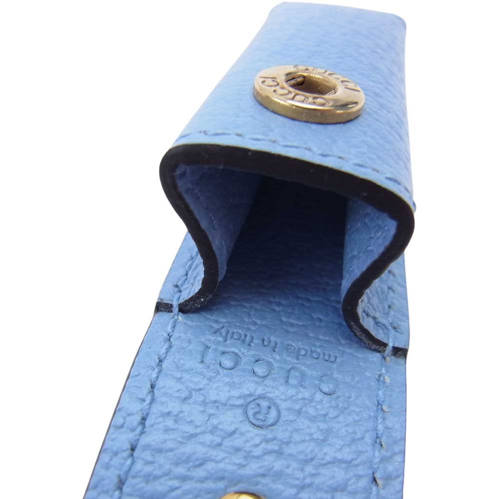 GUCCI グッチ 615997 リップスティックケース ライトブルー系【美品】【中古】