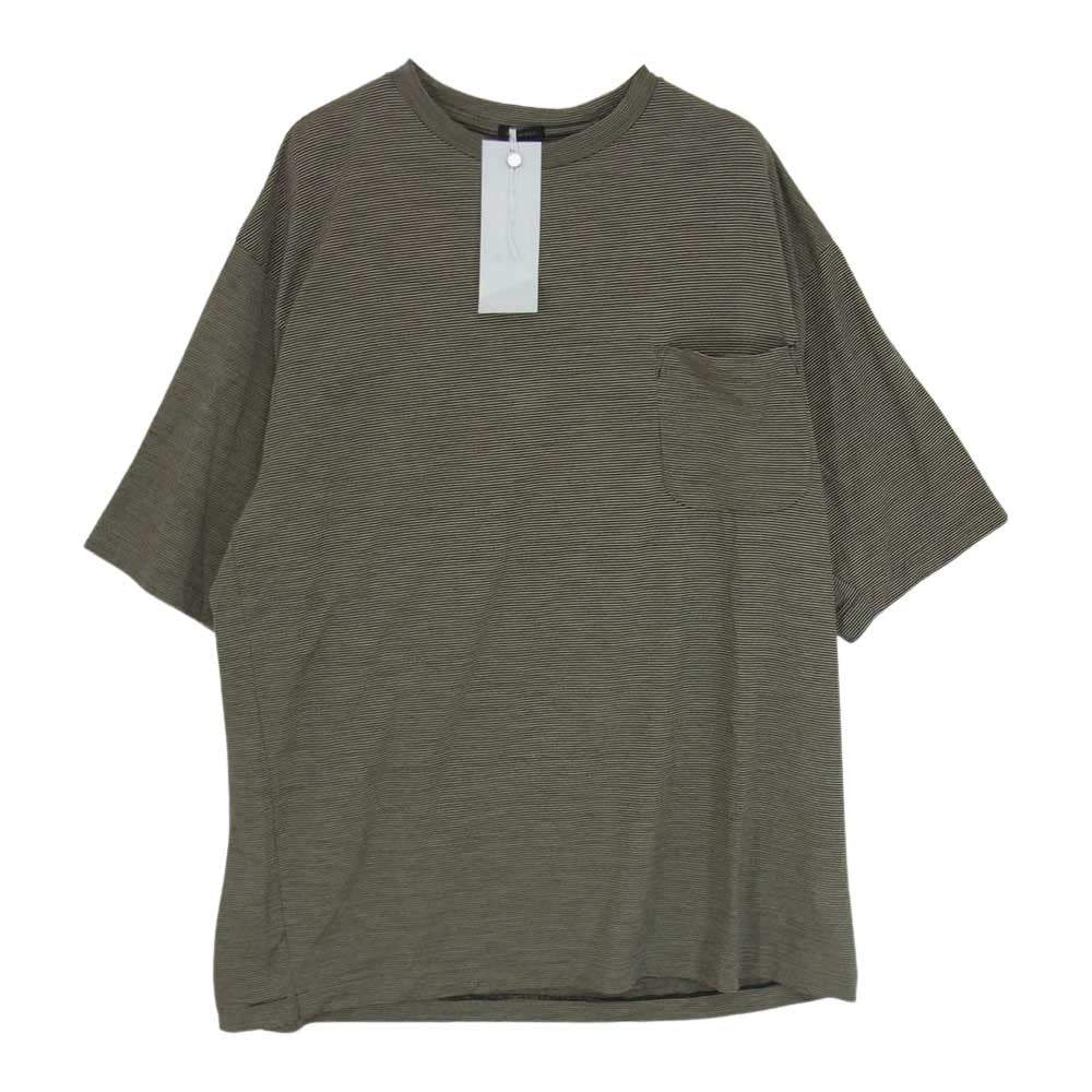 COMOLI コモリ 22SS V01-05007 ウール 天竺 Tシャツ ボーダー 3【美品】【中古】