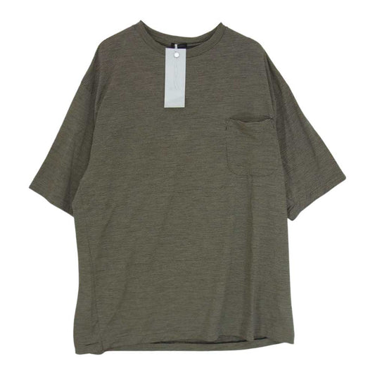 COMOLI コモリ 22SS V01-05007 ウール 天竺 Tシャツ ボーダー 3【美品】【中古】