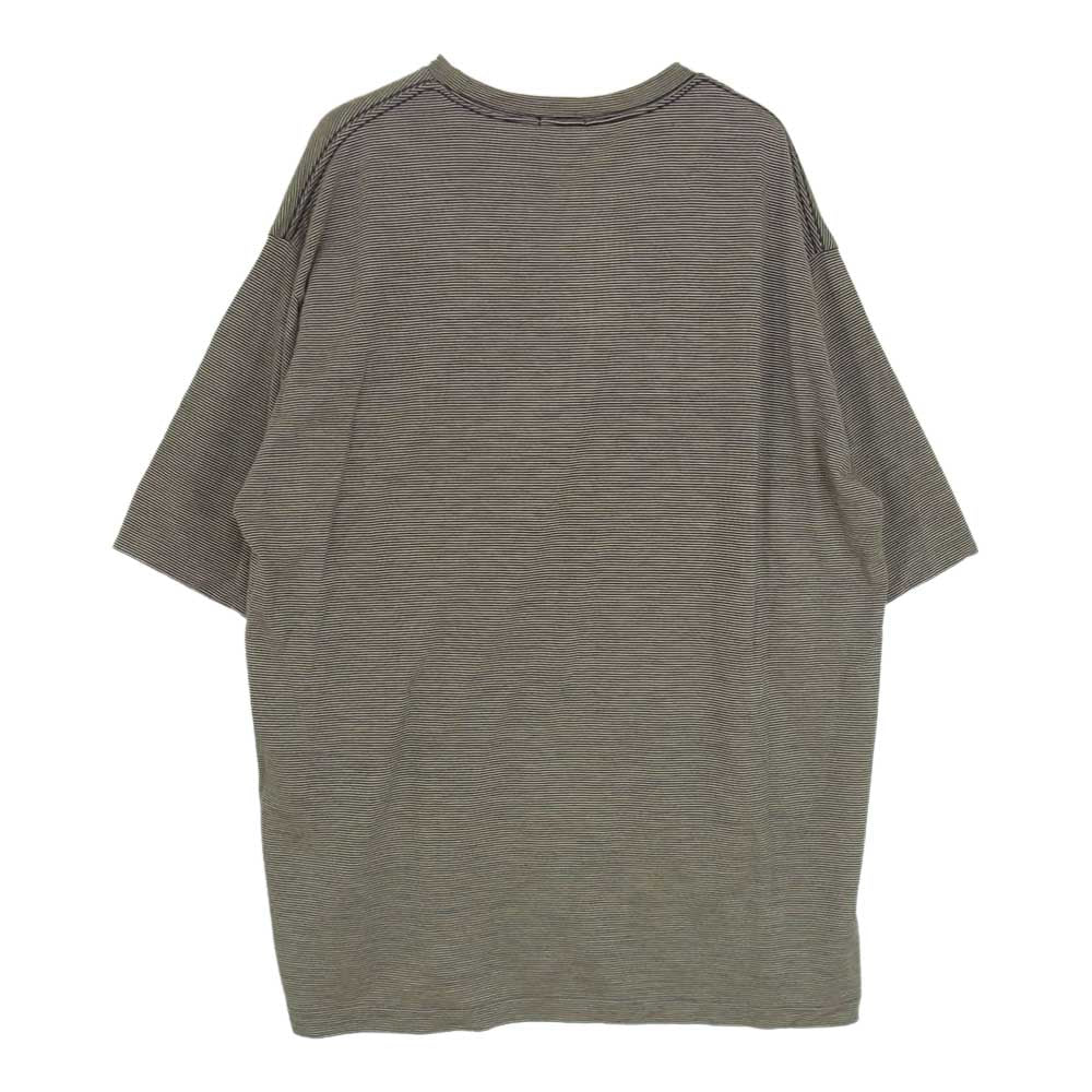 COMOLI コモリ 22SS V01-05007 ウール 天竺 Tシャツ ボーダー 3【美品】【中古】