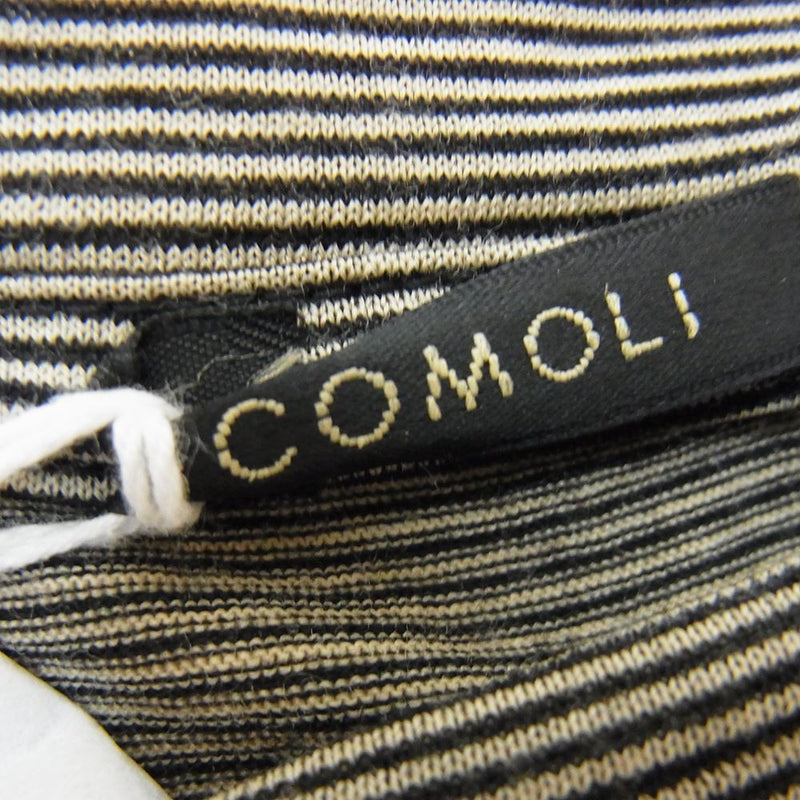 COMOLI コモリ 22SS V01-05007 ウール 天竺 Tシャツ ボーダー 3【美品】【中古】