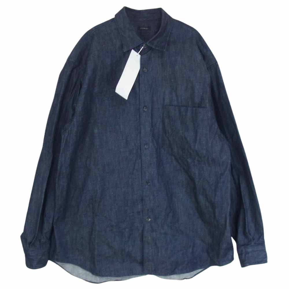 COMOLI コモリ 22AW W03-02004 デニム コモリ シャツ  ネイビー系 2【美品】【中古】