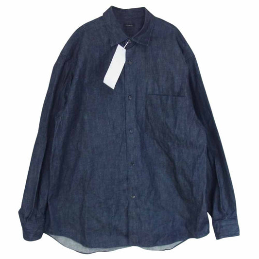 COMOLI コモリ 22AW W03-02004 デニム コモリ シャツ  ネイビー系 2【美品】【中古】