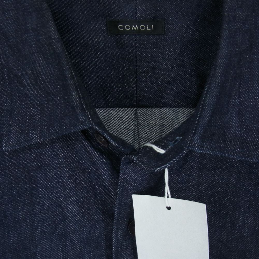COMOLI コモリ 22AW W03-02004 デニム コモリ シャツ  ネイビー系 2【美品】【中古】