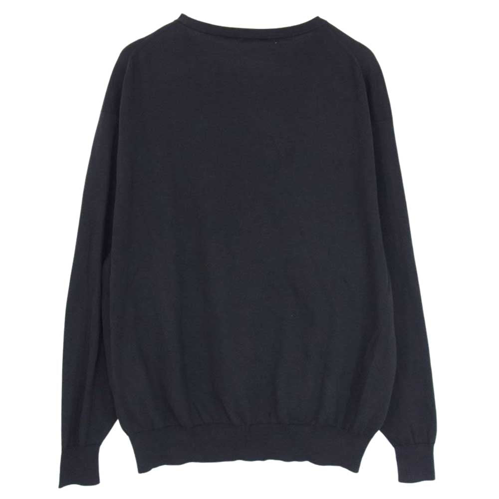 COMOLI コモリ 22SS V01-06013  18G 製品染 クルーネック ニット ブラック系 FREE【美品】【中古】