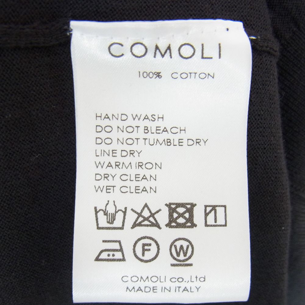 COMOLI コモリ 22SS V01-06013  18G 製品染 クルーネック ニット ブラック系 FREE【美品】【中古】