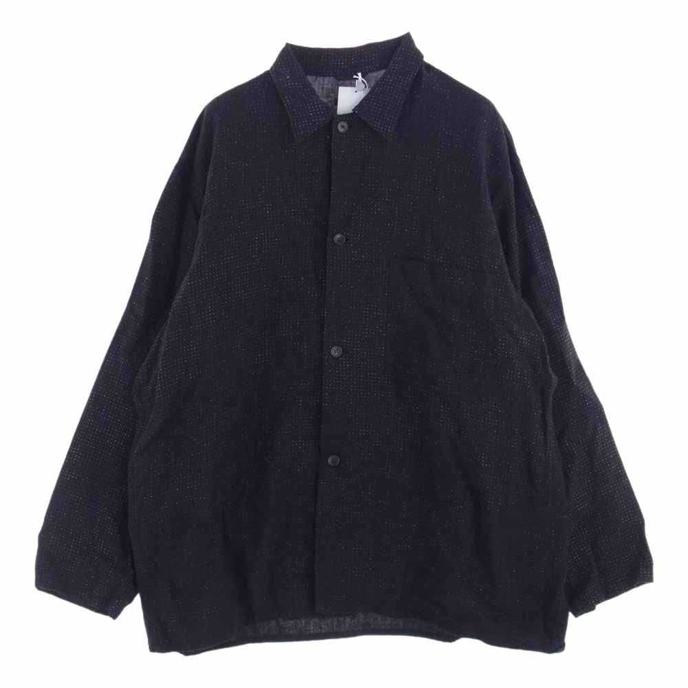 COMOLI コモリ 23SS X01-01027 リネンドット シャツジャケット ブラック系 2【美品】【中古】