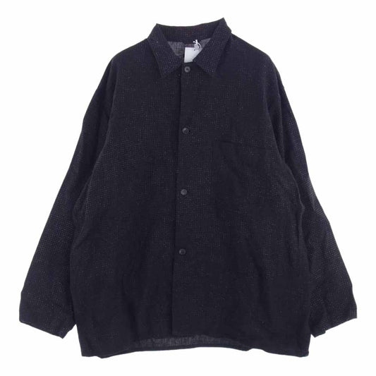 COMOLI コモリ 23SS X01-01027 リネンドット シャツジャケット ブラック系 2【美品】【中古】