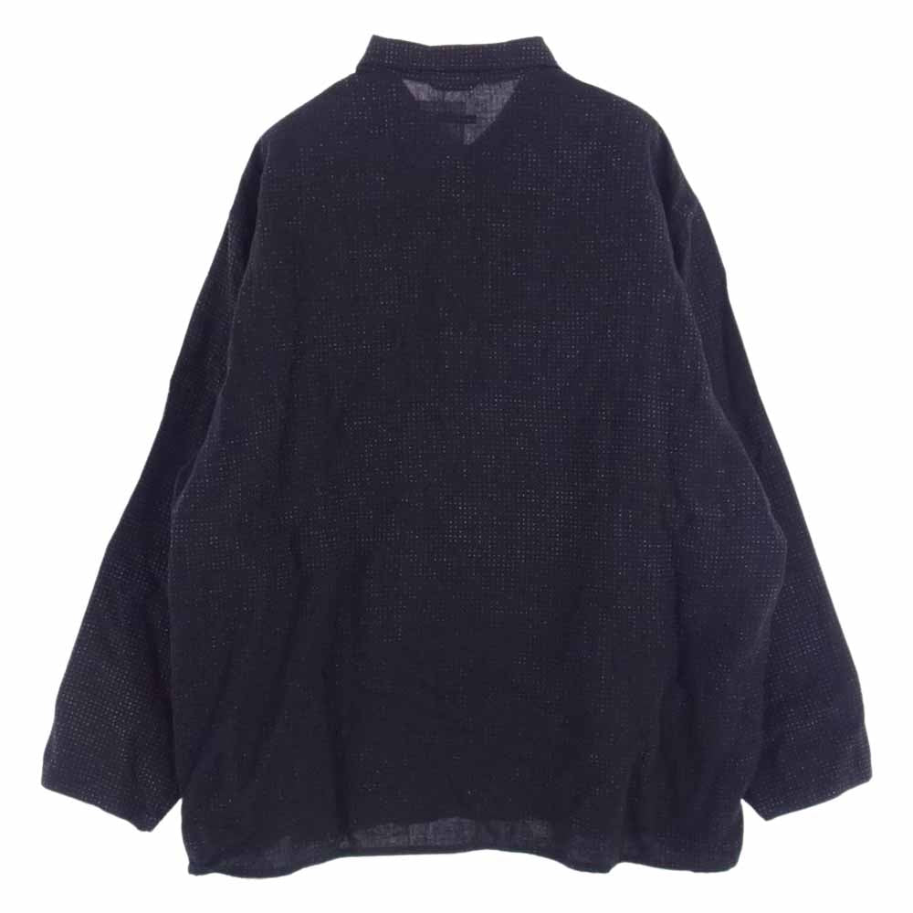 COMOLI コモリ 23SS X01-01027 リネンドット シャツジャケット ブラック系 2【美品】【中古】