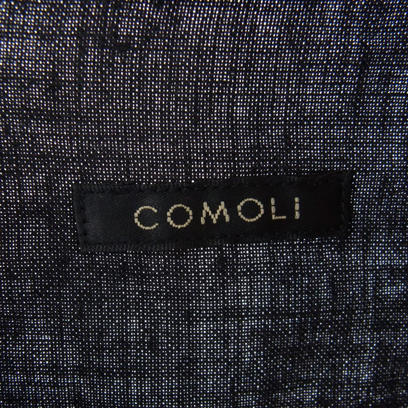 COMOLI コモリ 23SS X01-01027 リネンドット シャツジャケット ブラック系 2【美品】【中古】