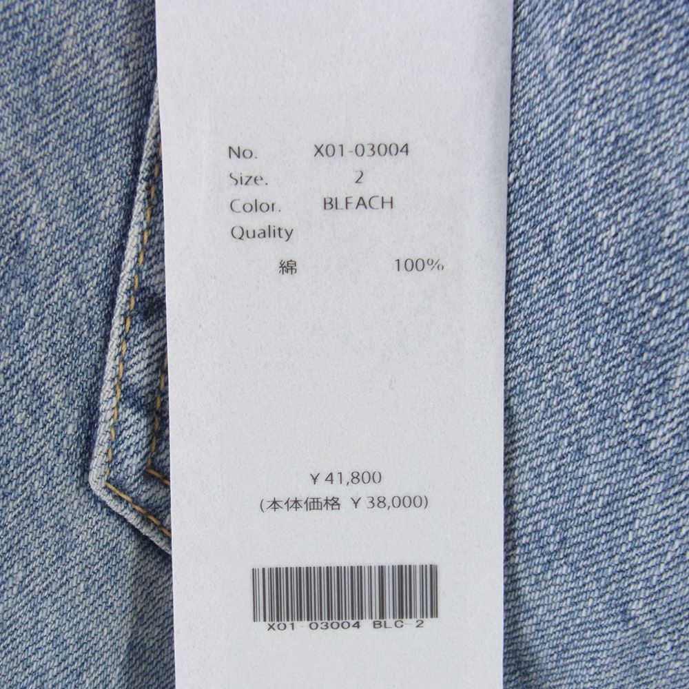 COMOLI 23SS 5P ブリーチ デニムパンツ X01-03004 コモリ コモリブリーチデニム 3 COMOLI コモリ 23SS X01-03004 5P ブリーチ