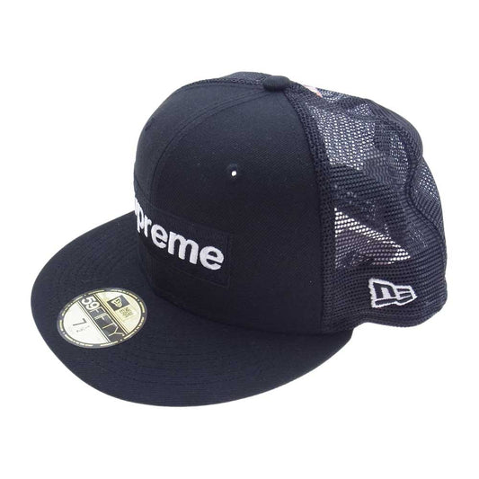 Supreme シュプリーム 22SS  × New Era Box Logo Mesh CAP ニューエラ ボックスロゴ メッシュ キャップ  ブラック系 59.6cm【美品】【中古】