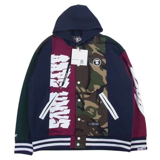 A BATHING APE アベイシングエイプ 22SS  AAPE Fancy BUTTON HOODIE プルオーバー スウェット パーカー   マルチカラー系 XL【極上美品】【中古】