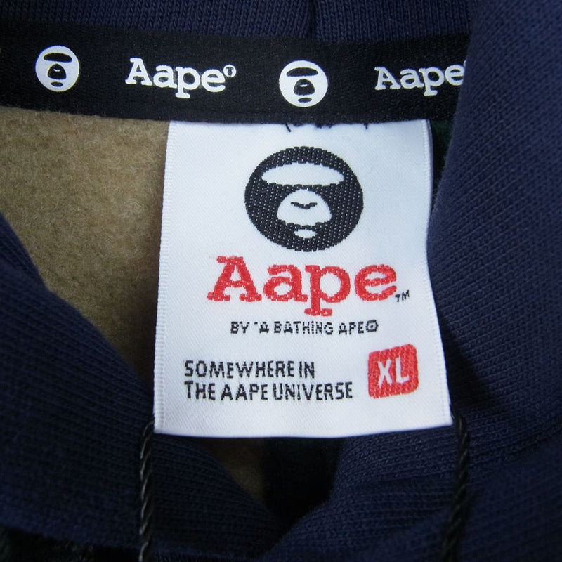 A BATHING APE アベイシングエイプ 22SS AAPE Fancy BUTTON HOODIE プルオーバー スウェット パーカー  マルチカラー系 XL【極上美品】【中古】