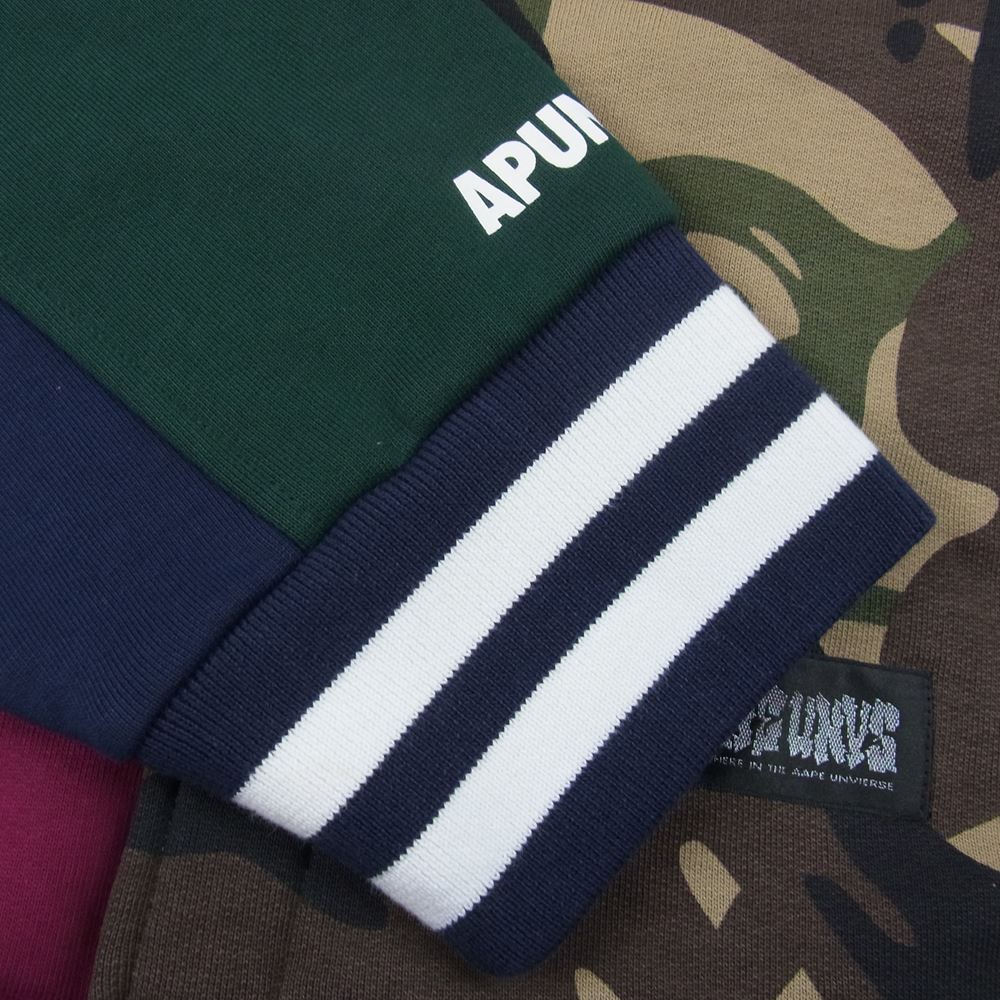 A BATHING APE アベイシングエイプ 22SS  AAPE Fancy BUTTON HOODIE プルオーバー スウェット パーカー   マルチカラー系 XL【極上美品】【中古】