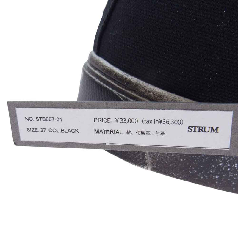 STRUM ストラム  STB007-01 BLACK REVOLT 2 レザージップタン ハイカット スニーカー ブラック系 27.0cm【新古品】【未使用】【中古】