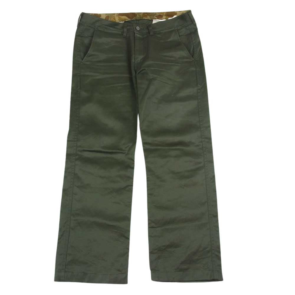 MOMOTARO JEANS 桃太郎ジーンズ CHINO PANTS チノパンツ カーキ系 34【中古】