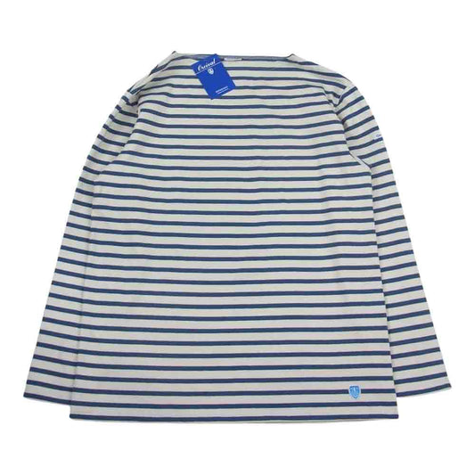 ORCIVAL オーシバル ボートネック コットンロードシャツ ホワイト系 ブルー系 6【極上美品】【中古】