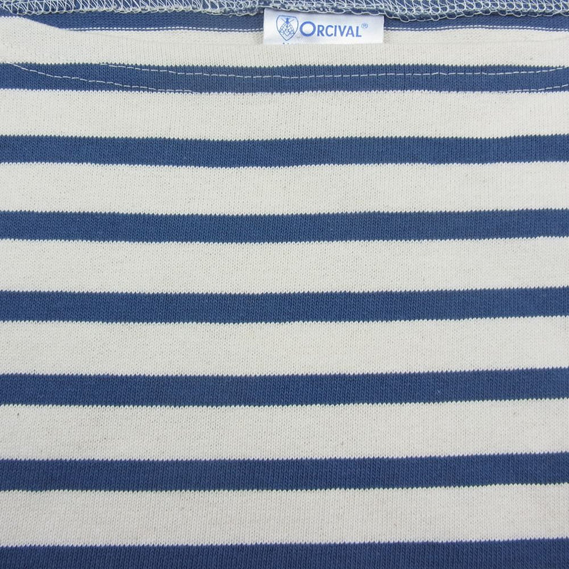 ORCIVAL オーシバル ボートネック コットンロードシャツ ホワイト系 ブルー系 6【極上美品】【中古】