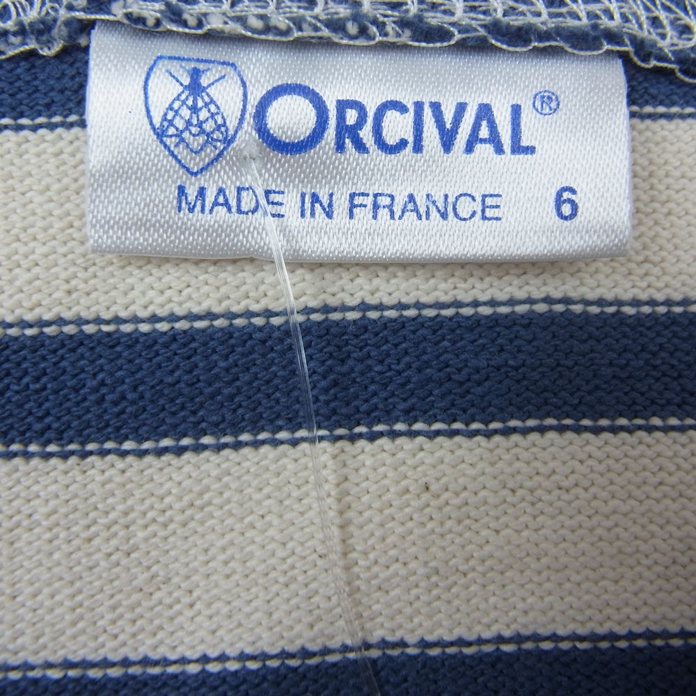 ORCIVAL オーシバル ボートネック コットンロードシャツ ホワイト系 ブルー系 6【極上美品】【中古】