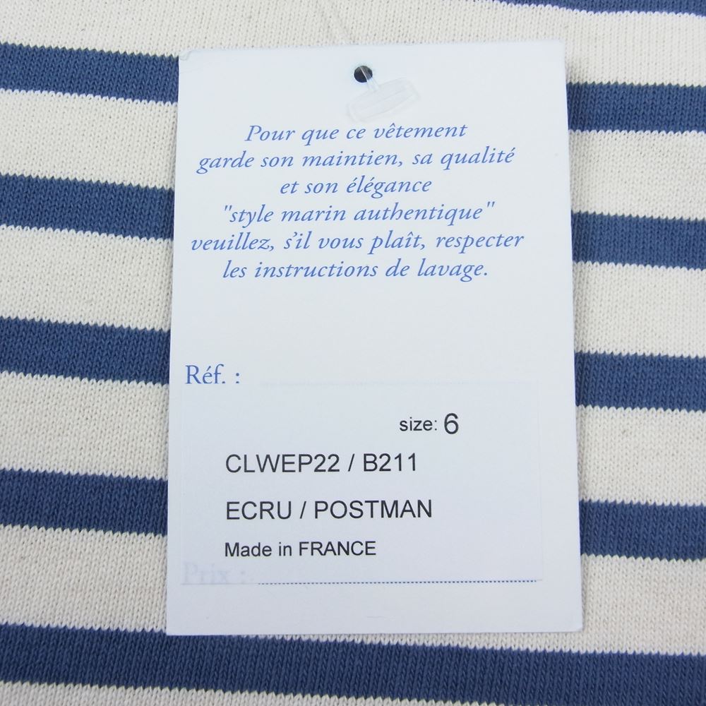 ORCIVAL オーシバル ボートネック コットンロードシャツ ホワイト系 ブルー系 6【極上美品】【中古】