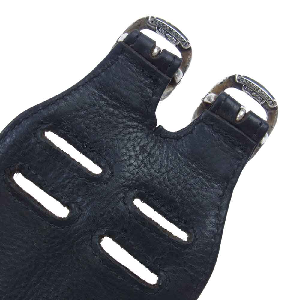CHROME HEARTS クロムハーツ（原本無） R&R ロックンロール ガンスリンガー ダブル レザー ブレスレット ブラック系【中古】