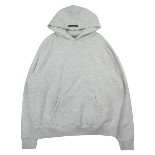 フィアオブゴッド ESSENTIALS エッセンシャルズ BACK LOGO HOODIE バック ロゴ フーディ パーカー グレー系 M【美品】【中古】