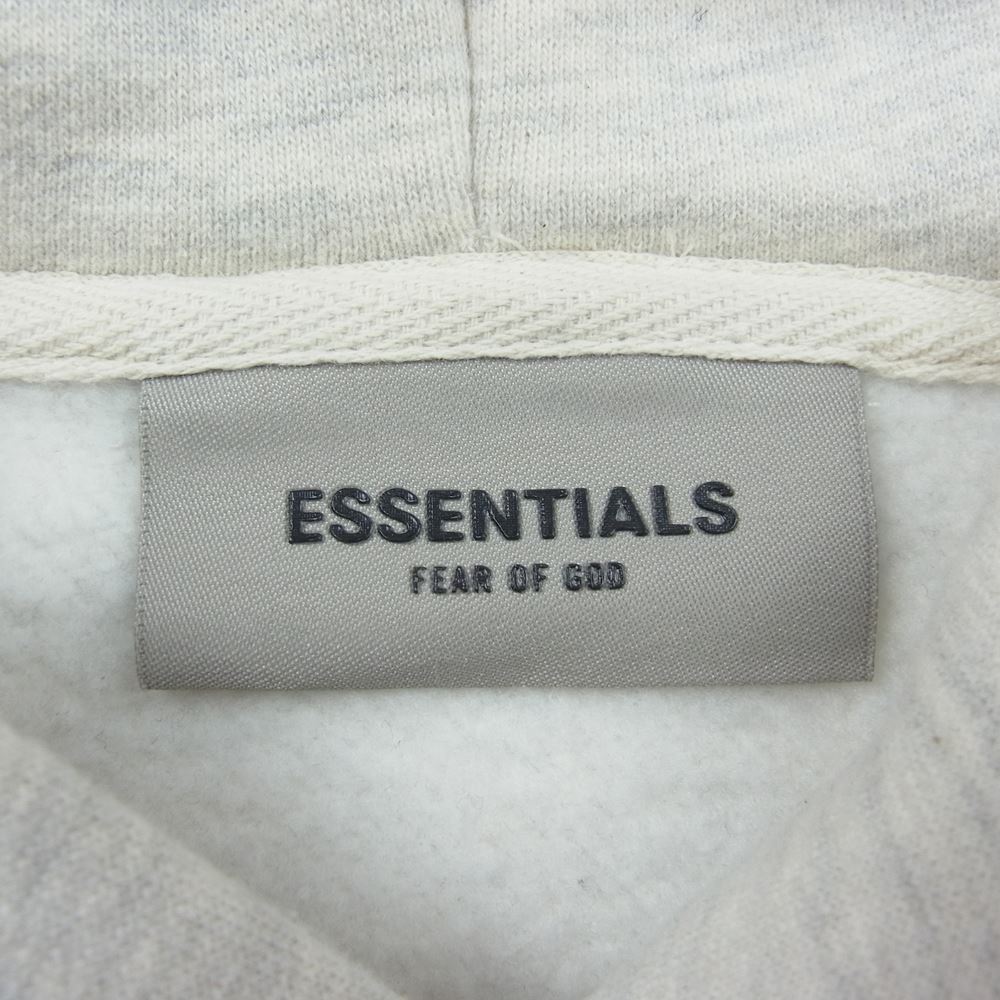 フィアオブゴッド ESSENTIALS エッセンシャルズ BACK LOGO HOODIE バック ロゴ フーディ パーカー グレー系 M【美品】【中古】