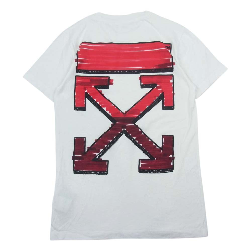 OFF-WHITE オフホワイト OMAA027R21JER003 MARKER S/S SLIM TEE マーカー スリム ロゴ プリント 半袖 Tシャツ オフホワイト系 XS【中古】