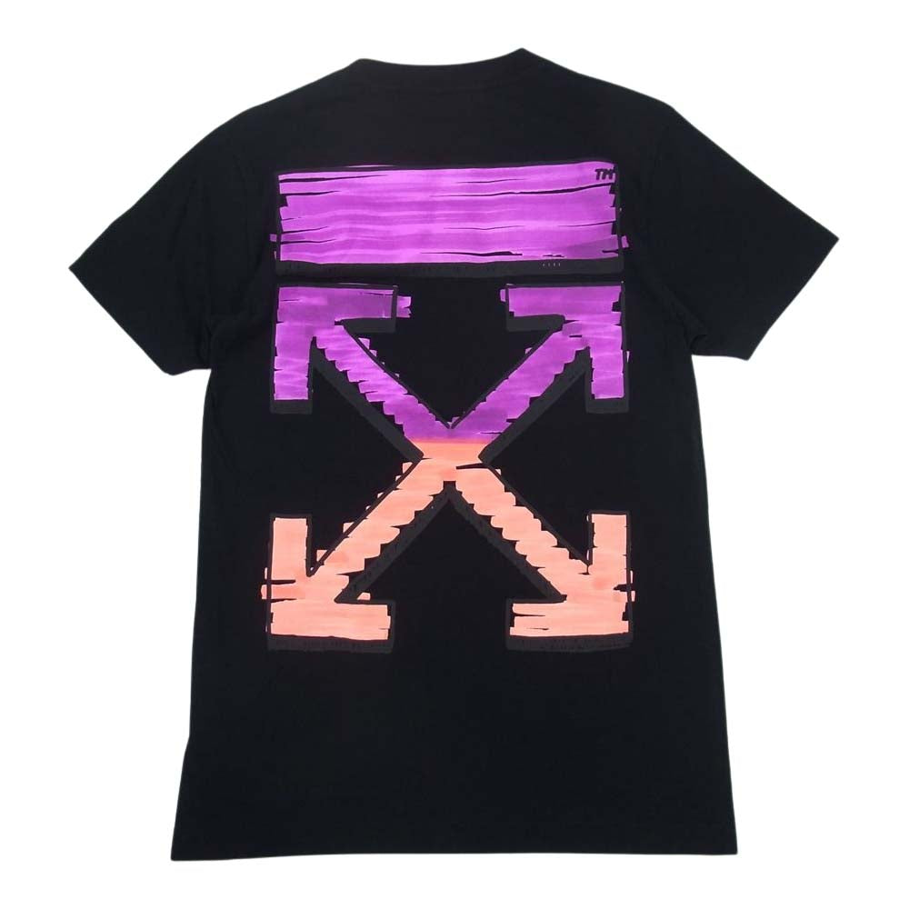OFF-WHITE オフホワイト OMAA027R21JER003 MARKER S/S SLIM TEE マーカー スリム ロゴ プリント 半袖 Tシャツ ブラック ブラック系 XS【中古】