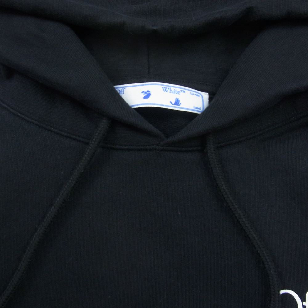 OFF-WHITE オフホワイト OMBB034R21FLE003 MARKER SLIM HOODIE マーカー スリム フーディ ロゴ プリント プルオーバー パーカー ブラック系 L【中古】