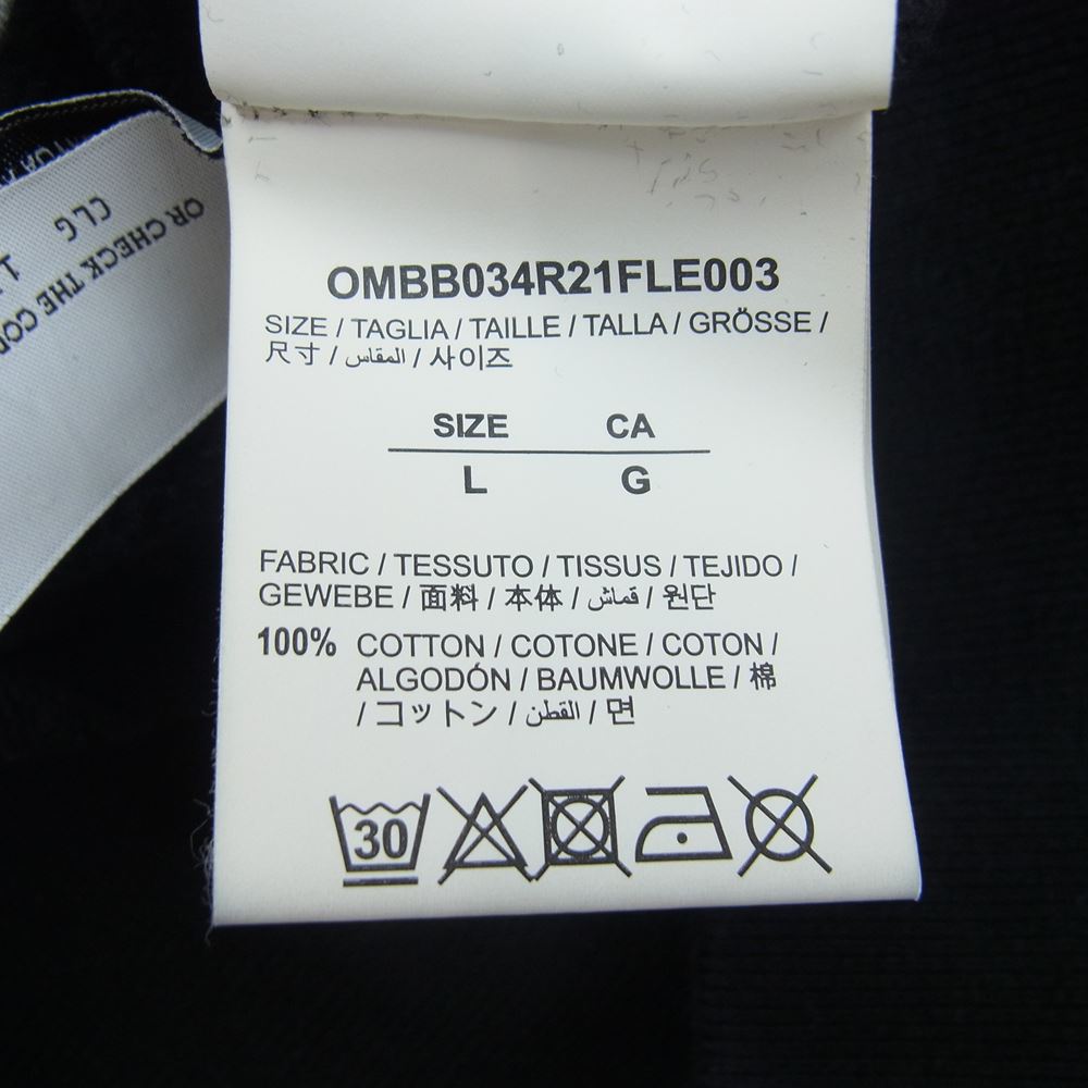 OFF-WHITE オフホワイト OMBB034R21FLE003 MARKER SLIM HOODIE マーカー スリム フーディ ロゴ プリント プルオーバー パーカー ブラック系 L【中古】