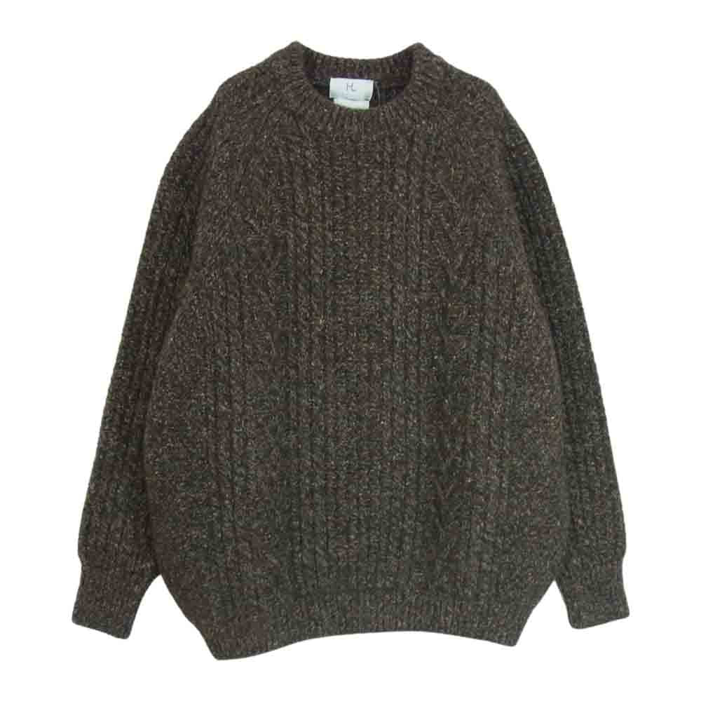 ヘリル 21-080-HL-8180-3 CASHMERE SWEATER カシミヤ ネップ セーター ニット ブラウン系 2【極上美品】【中古】