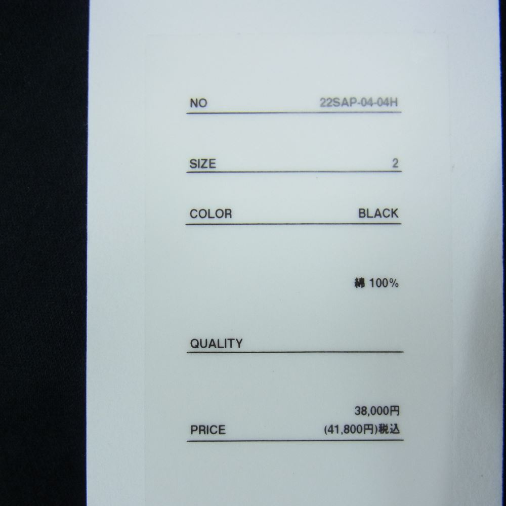 アプレッセ 22SAP-04-04H  Chino Trousers チノ トラウザーズ パンツ ブラック系 2【美品】【中古】