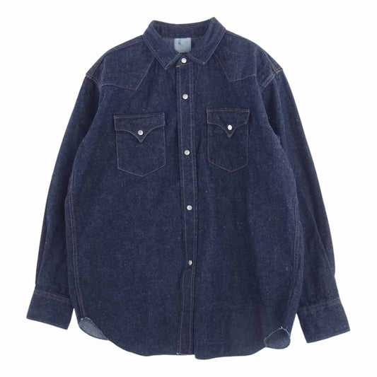 ニューマニュアル SH-YY-0001 #005 LV デニム ウエスタンシャツ インディゴブルー系 16.5【極上美品】【中古】
