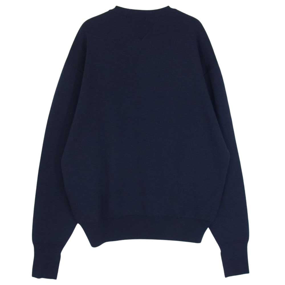 JOHN SMEDLEY ジョンスメドレー KS22FJS01 × KAPTAIN SUNSHINE キャプテンサンシャイン 1980 Double V Pullover ダブル Vネック プルオーバー スウェット ネイビー系 M【新古品】【未使用】【中古】