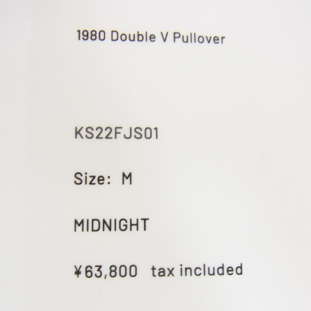 JOHN SMEDLEY ジョンスメドレー KS22FJS01 × KAPTAIN SUNSHINE キャプテンサンシャイン 1980 Double V Pullover ダブル Vネック プルオーバー スウェット ネイビー系 M【新古品】【未使用】【中古】